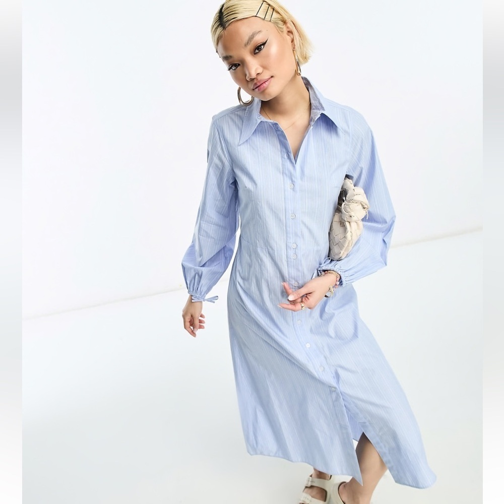 & Other Stories Midi Shirt Striped Dress